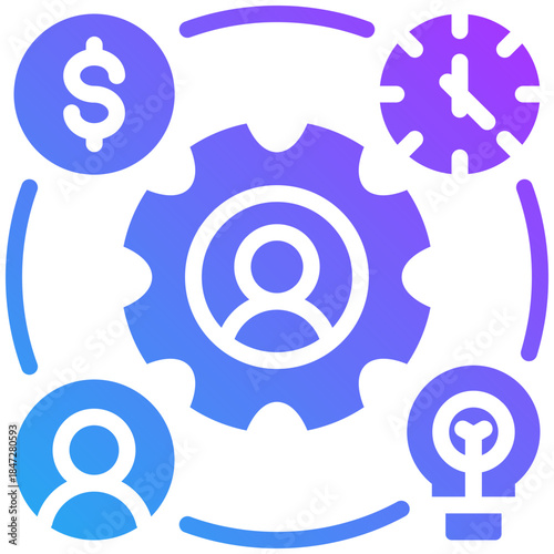 Resource allocation  icon for strategic planning, website, application, printing, document, poster design, etc