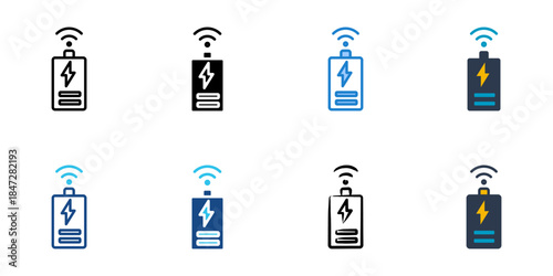 smart battery level icons set multiple style vector collection. 
