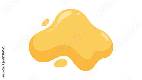 Abstract Yellow Blob Shape - Organic Fluid Form