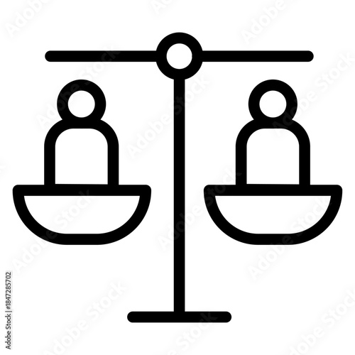 Gender Equality Line Icon of Social Equity Icon Set