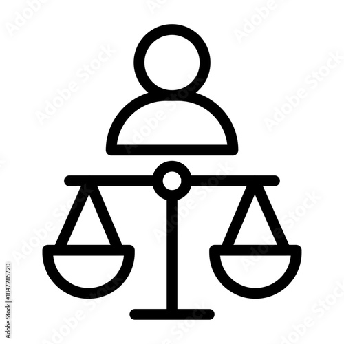 Equal Justice Line Icon of Civil Rights Icon Set