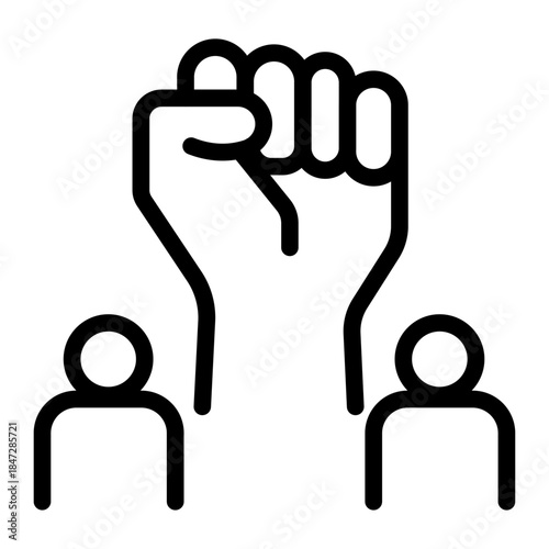 Rights Activism Line Icon of Civil Rights Icon Set