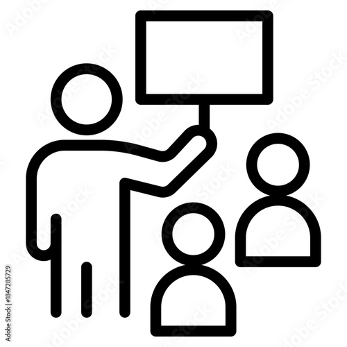 Community Protest Line Icon of Civil Rights Icon Set