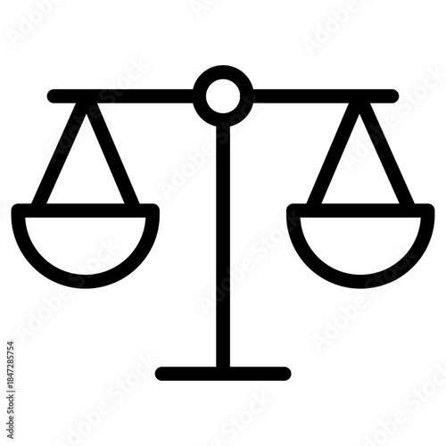 Scales of Justice Line Icon of International Law Icon Set