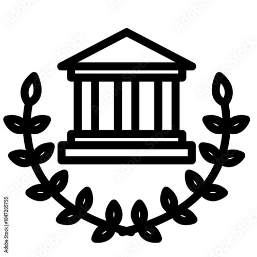 International Tribunal Line Icon of International Law Icon Set