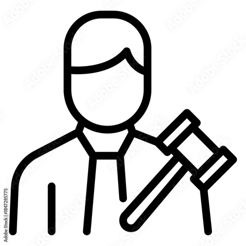 International Judge Line Icon of International Law Icon Set