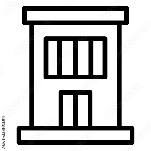 ICC Court Building Line Icon of International Criminal Court (ICC) Icon Set