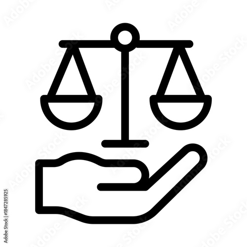 Justice Support Line Icon of International Criminal Court (ICC) Icon Set
