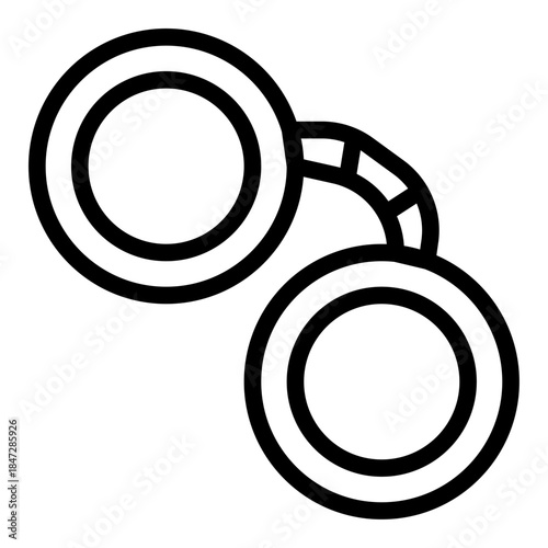Handcuffs Line Icon of International Criminal Court (ICC) Icon Set