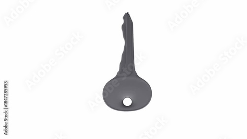 Isolated Black Key on White Background