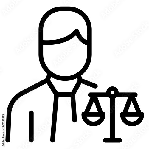 Pro Bono Lawyer Line Icon of Pro Bono Work Icon Set