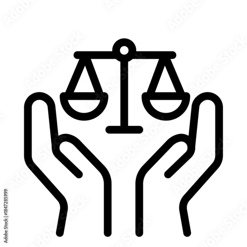Justice Support Line Icon of Pro Bono Work Icon Set