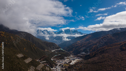Light Breaking Through Clouds Over Mount Gongga Snow Mountains, China