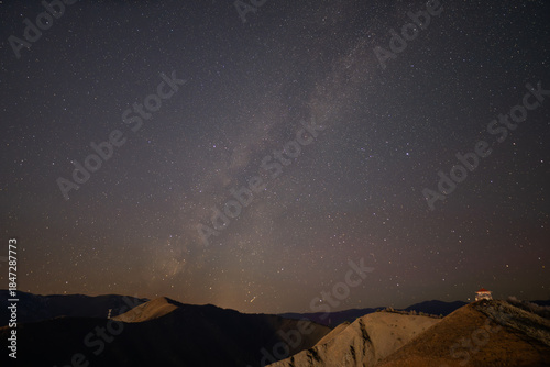 Milky Way Over Starry Night Sky Expressing Solitude