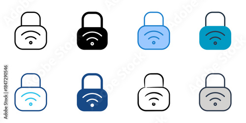  lock icons set multiple style vector collection. 
