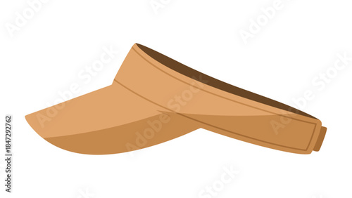 Brown Sun Visor Hat - Clean Vector Illustration