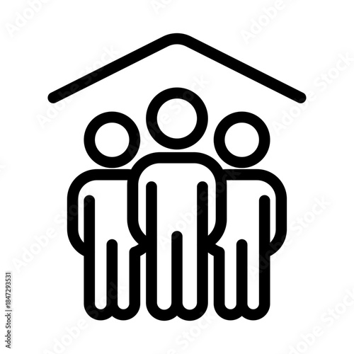 Community Housing Line Icon of Public Housing Icon Set