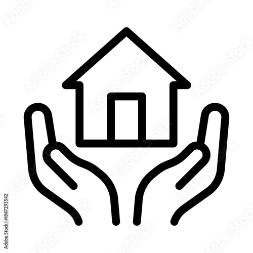 Housing Support Line Icon of Public Housing Icon Set
