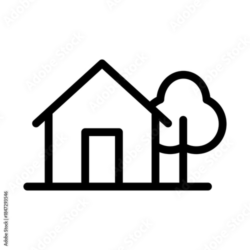 Affordable Housing Line Icon of Public Housing Icon Set