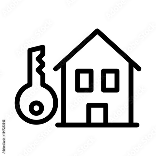Housing Key Access Line Icon of Public Housing Icon Set