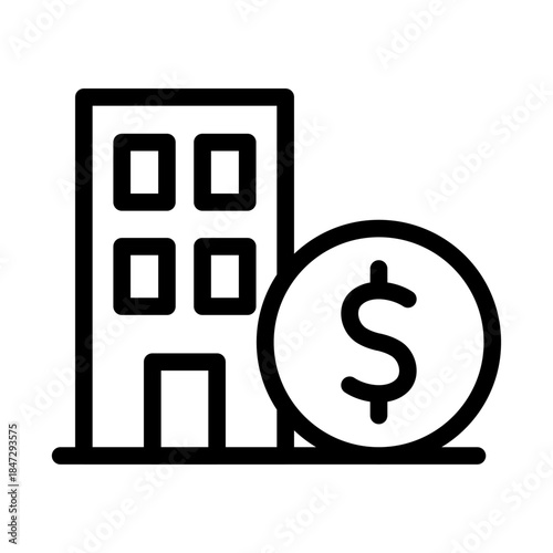 Housing Subsidy Line Icon of Public Housing Icon Set