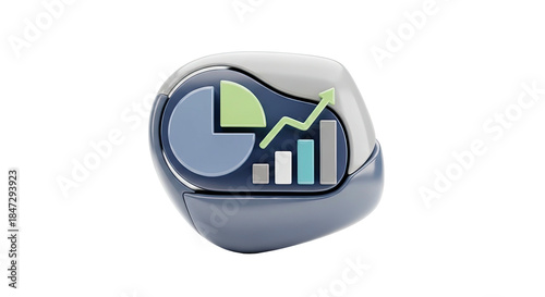 3 d data analysis icon business growth chart financial statistics