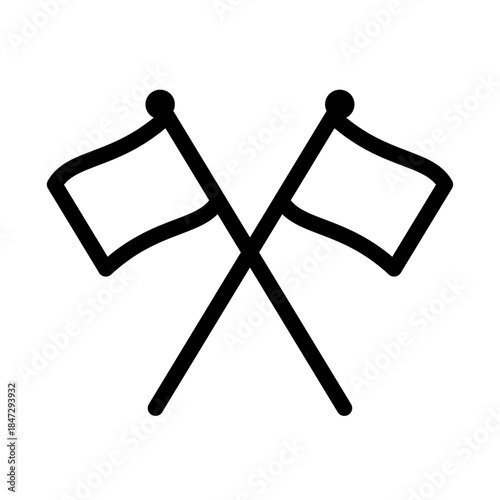 Flag Diplomacy Line Icon of Diplomatic Relations Icon Set