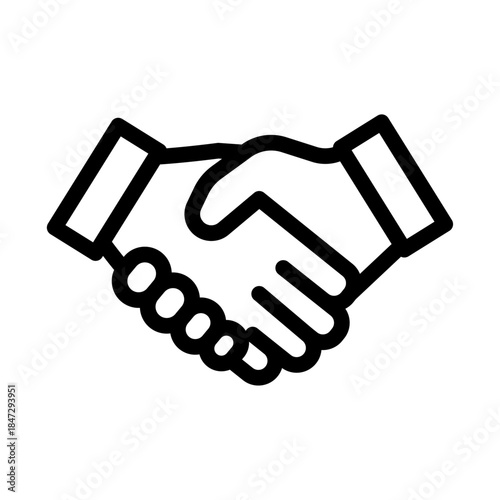 International Handshake Line Icon of Diplomatic Relations Icon Set