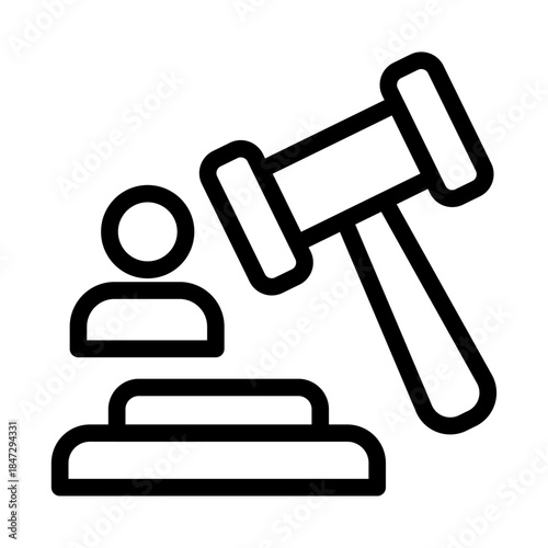 Rights Verdict Line Icon of Human Rights Law Icon Set