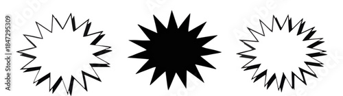 Starburst Bold Emphasis, Burst Sharp Highlight, Explosion Graphic Accent, Impact Jagged Shape, Attention Dynamic Marker, Promo Spiky Element, Flash Contrast Symbol, Comic Energy Badge