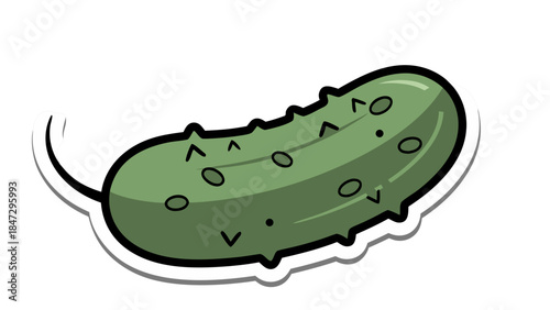 Cartoon Pickle with Cute Face Sticker