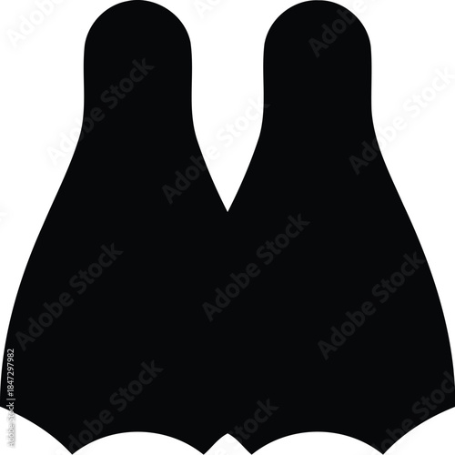 Stylish Black Swimwear Silhouette Design