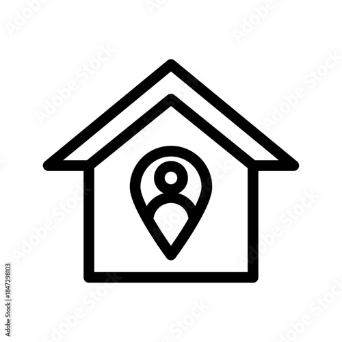 Safe Housing Line Icon of Refugee & Asylum Icon Set