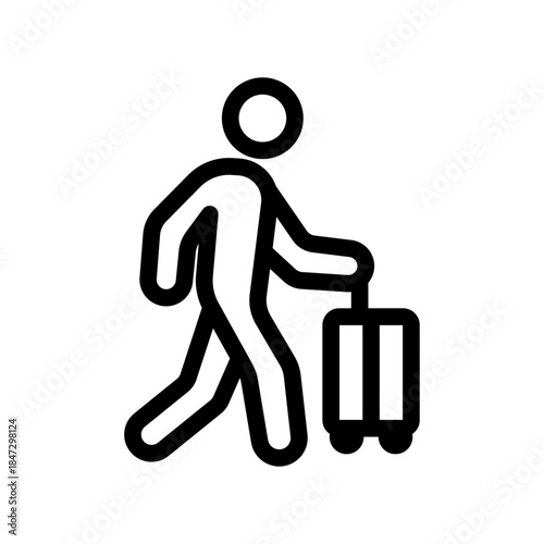 Traveler Entry Line Icon of Immigration Icon Set