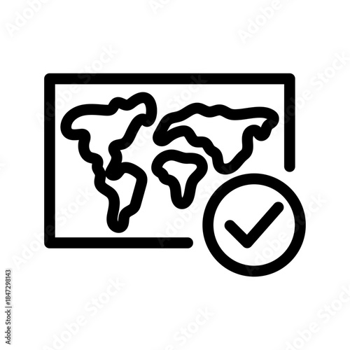 Global Approval Line Icon of Immigration Icon Set
