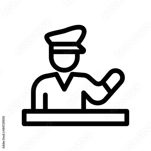 Border Control Line Icon of Immigration Icon Set