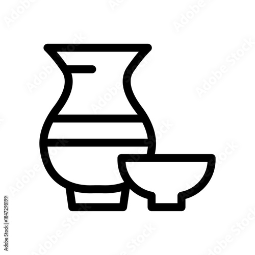 Cultural Artifacts Line Icon of Cultural Heritage Icon Set