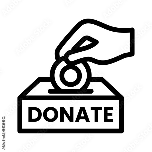 Donation Support Line Icon of Non-Governmental Organizations Icon Set