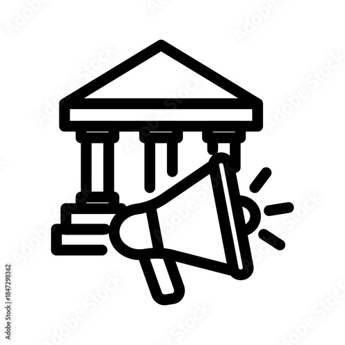 Government Lobbying Line Icon of Lobbying & Advocacy Icon Set