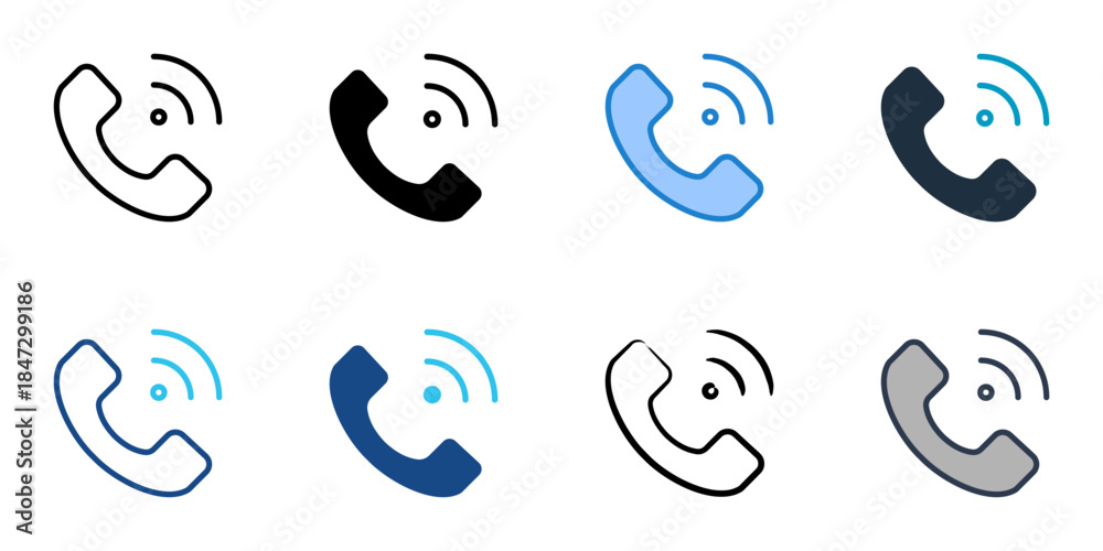 Fototapeta premium smart call icons set multiple style vector collection. 