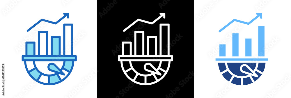 Fototapeta premium Kpi Tracking triplestyle icon