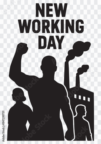 New Working Day Labor Solidarity and Industrial Power International Labor Day Workers Celebration Vector Illustration