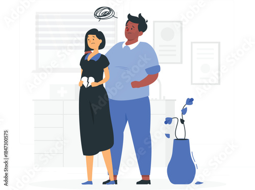 Couple discussing home decor