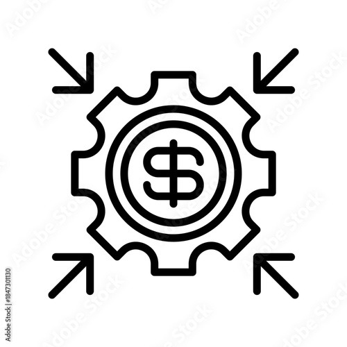 Fund Management Line Icon, Outline Symbol for Asset Allocation, Portfolio Control, Investment Oversight, Financial Strategy, and Capital Structure. Vector Sign Icon.