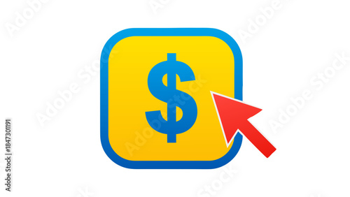 Dollar Sign Click Icon: Online Payment, Commerce, and E-commerce