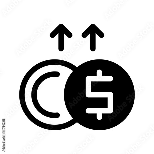 Money Increase Icon Vector Symbol Design Illustration