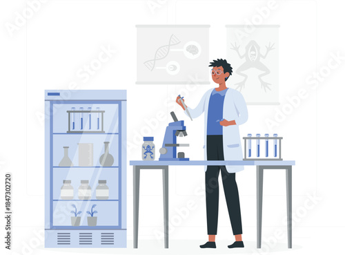 Scientist conducting research in laboratory