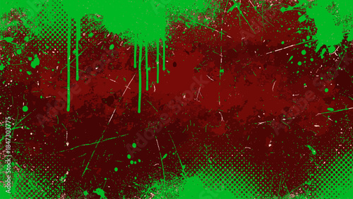Abstract dark red background with distressed grunge texture and splattered paint effect vector illustration for creative design and surface decoration. 