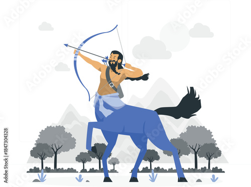 Mythical archer on centaur