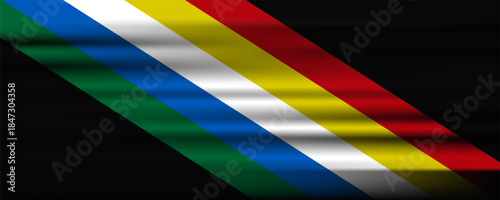 July Is Disability Pride Month. Disability flag and light. Suitable for posters, banners, social media and more. Black background.